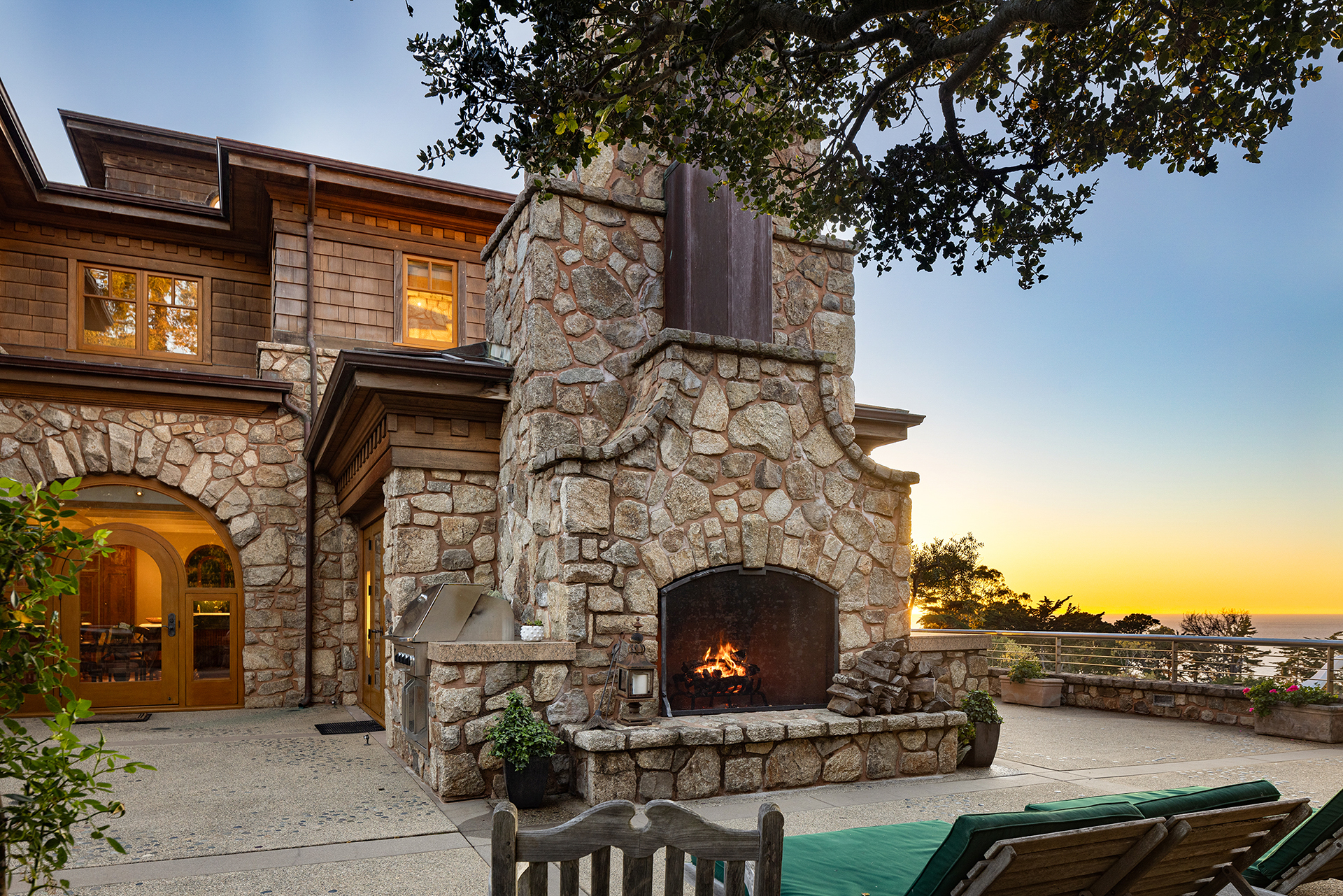 fireplace and built in barbecue