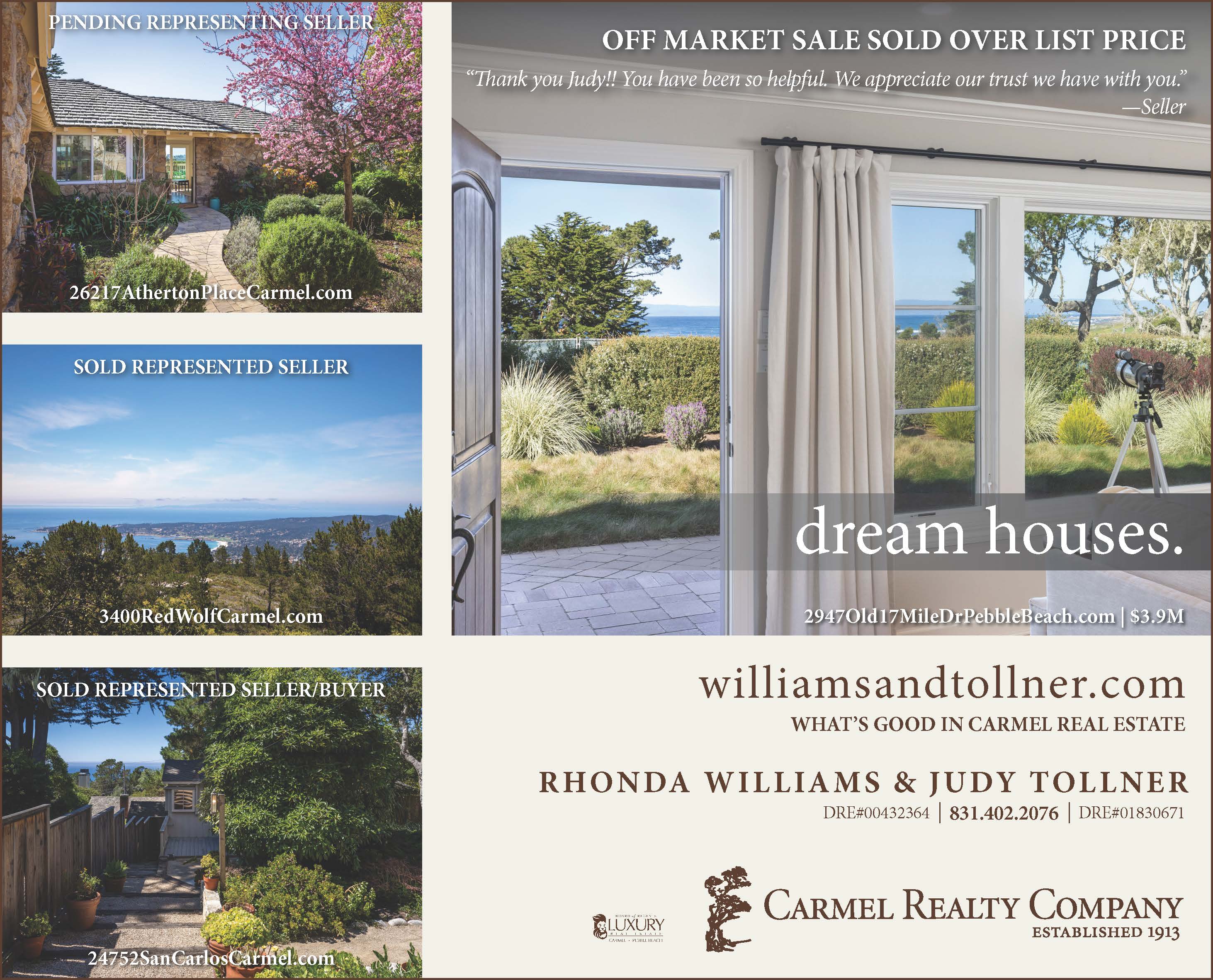 Williams and Tollner In Your Dreams Pine Cone Ad March 2025