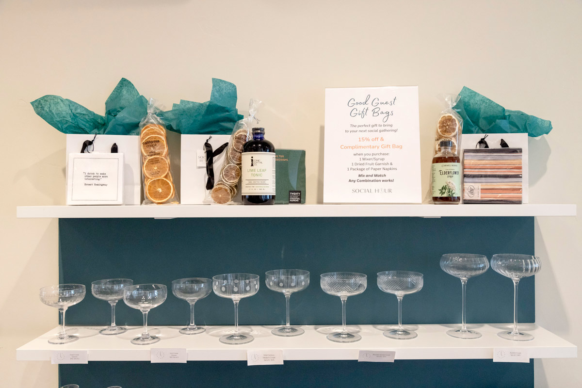 Social Hour Cocktail Glasses Display