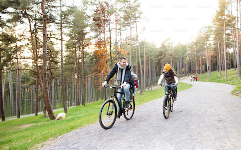 Image of people riding bicycles