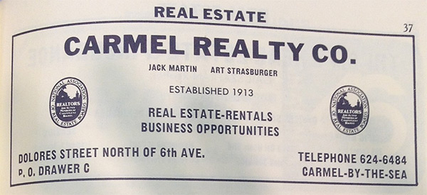 Phone Book Ad 1953 Image of Photo carmel realty yellow pages ad